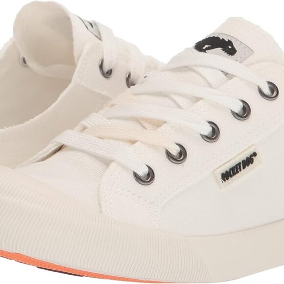 Women’s Canvas Sneaker White Plush Foam Comfort Rubber Sole Lace-Up - Picture 7 of 7